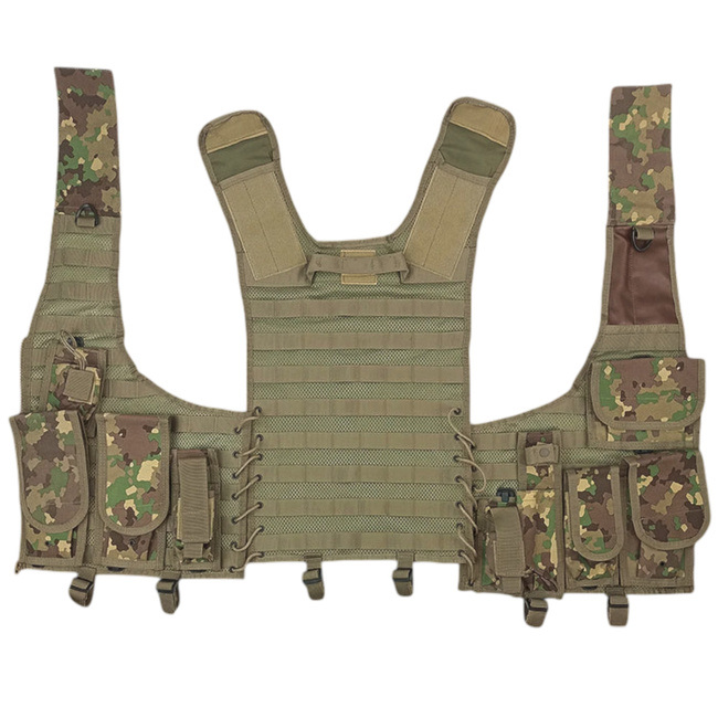 TAKTIKAI MELLÉNY MODULÁRIS ZSEBEKKEL - MOLLE - KATONAI TÖBBLET ROMÁN HADSEREG - TEREPSZÍNŰ M2017 - MINT ÚJ