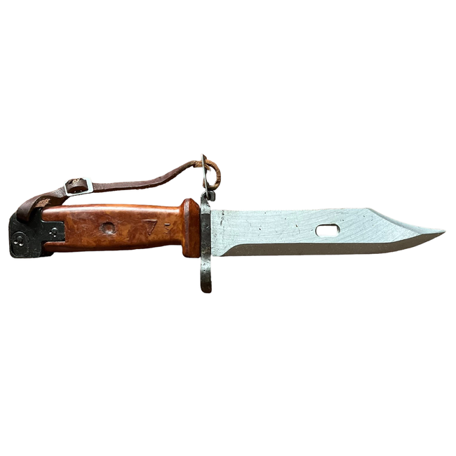 SZURONY, EJTŐERNYŐS KATONAI KÉS - V4 - BŐR TOKKAL - ROMÁN HADSEREG KATONAI FELESLEG - JÓ ÁLLAPOTBAN