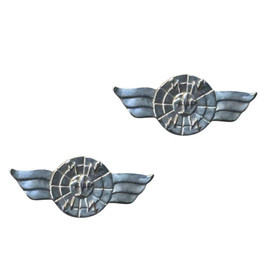 2 DB KATONAI RANGJELZÉS - RADIOLOKÁCIÓ - KATONAI FELESLEG ROMÁN HADSEREG - EZÜST - JÓ ÁLLAPOTBAN