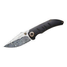 DAMASCUS KNIFE RIFF-RAFF BRONZE & BLACK TITANIUM - WE KNIFE