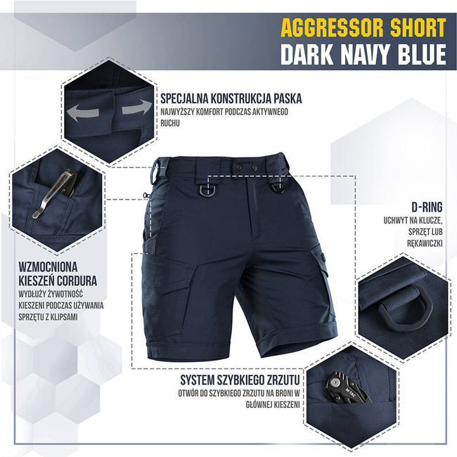 RÖVIDNADRÁG AGGRESSOR SHORT - DARK NAVY BLUE - M-TAC