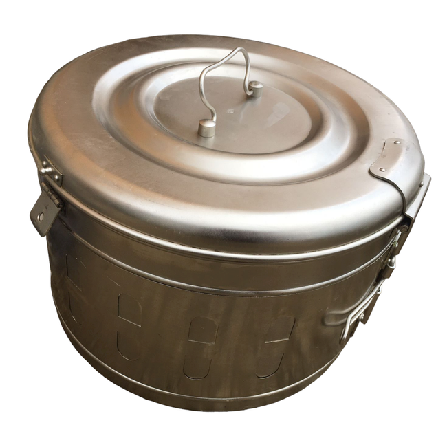 STERILIZÁLÓ TOK - SÁRGARÉZ/ROZSDAMENTES ACÉL - VINTAGE - KATONAI TÖBBLET ROMÁN HADSEREG