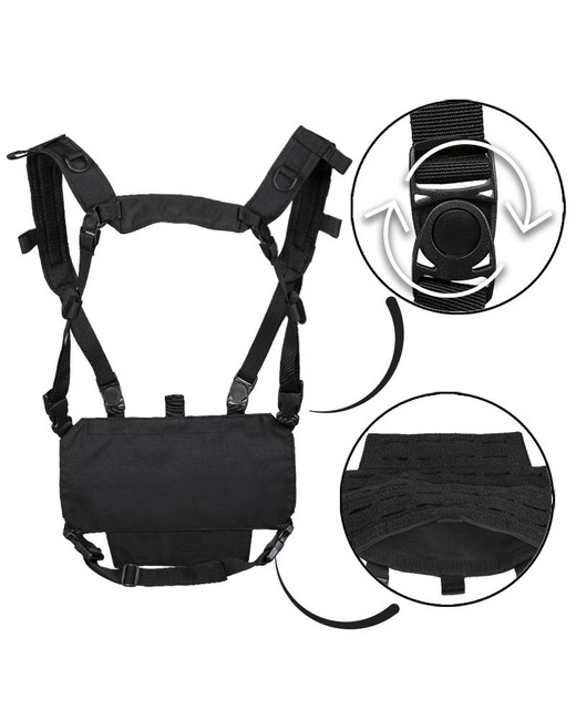 LIGHTWEIGHT TACTICAL CHEST RIG - Mil-Tec® - BLACK