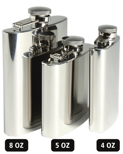 Hip Flask - 4 OZ - Stainless steel - Silver - Mil-Tec