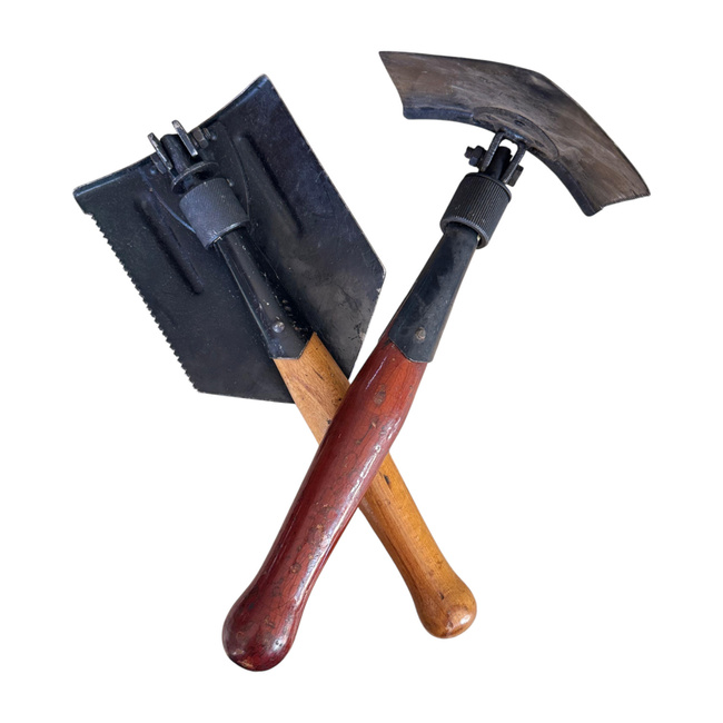 Gyalogsági lapát, összecsukható - Román hadsereg feleslege - Újszerű állapotú, tokban