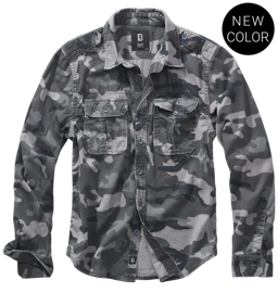 VINTAGE SHIRT - LONGSLEEVES - GREY CAMO - BRANDIT