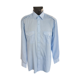 Hosszú ujjú ing vállpántokkal és zsebekkel - Surplus Román Hadsereg - Kék - Mint új