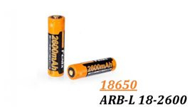 18650 Fenix - 2600mAh - Tölthető akkumulátor - ARB-L 18-2600
