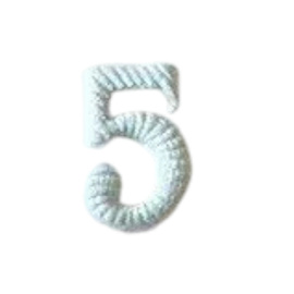 Metallic number - 5 - Light Blue - Hungarian Army Military Surplus - Like New