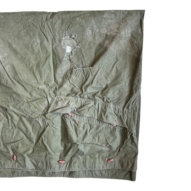 Tent Sheet - Model 1970 MFA - Romanian Army Military Surplus - Olive Drab - Defective / Degraded