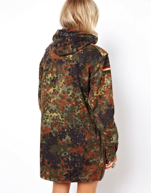 Parka kabát - Német hadsereg (Bundeswehr) katonai felesleg - Flecktarn álcázás - Használt