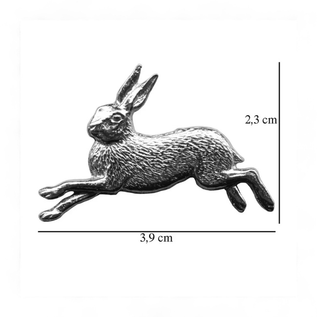 Hunting Hat Pin - Rabbit - Silver