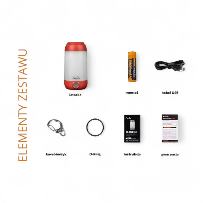 Kemping zseblámpa - Fenix CL26R - Piros