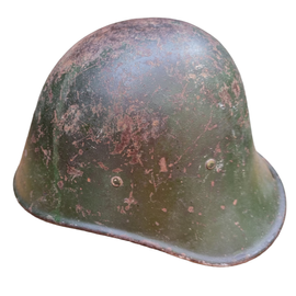 Ritka gyűjtői holland sisak, modell WW2 34/39 - Surplus román hadsereg - kopott, rozsdafoltokkal, eredeti sisakbelsővel