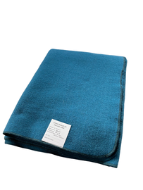 Román gyapjú takaró, hagyományos minta, 140x200cm, egyszínű zöld