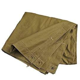 Rare Romanian 1957 military shelter tarpaulin halftent pale green poncho 180 x 180 cm - like new