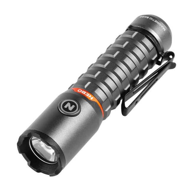 Nebo Torchy 2K LED-es zseblámpa, akkumulátor, 2000lm, 3 fényerőfokozat, turbó funkció és villogó fény, alumínium, IP66, szürke
