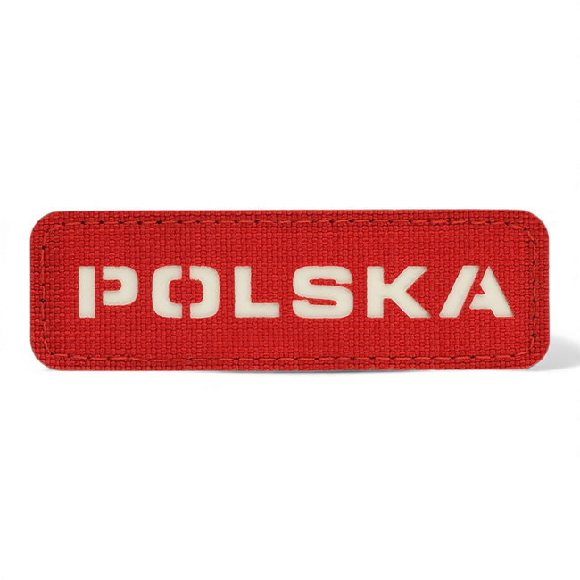 JELVÉNY POLSKA 25 x 80 MM LASER CUT - PIROS/FEHÉR - M-TAC