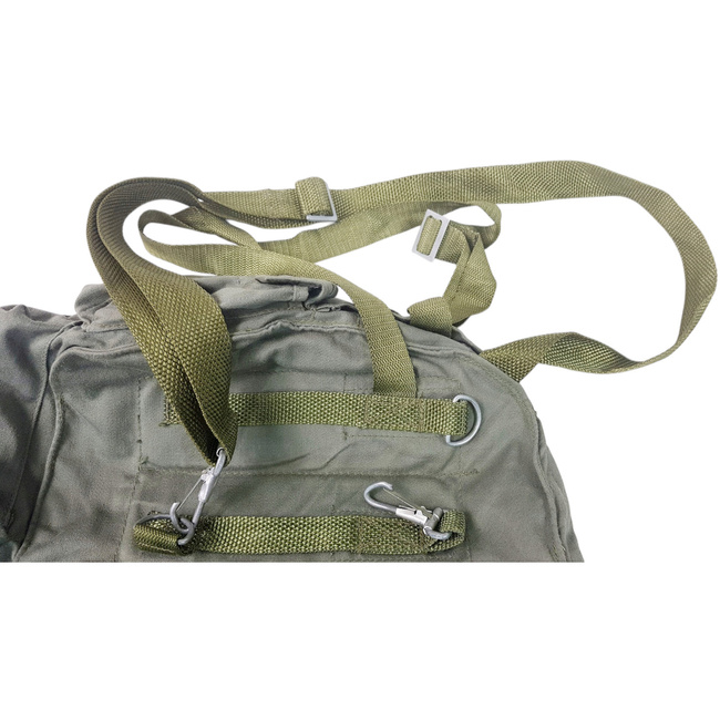 VÁSZON TÁSKA VÉDŐMASZKHOZ - MP4 - 1970-ES ÉVEK - LENGYEL HADSEREG KATONAI FELESLEG - ZÖLD OD - HASZNÁLT