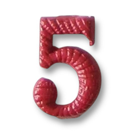 Fém Szám - 5 - Piros - Magyar Hadsereg Katonai Surplus - Mint új