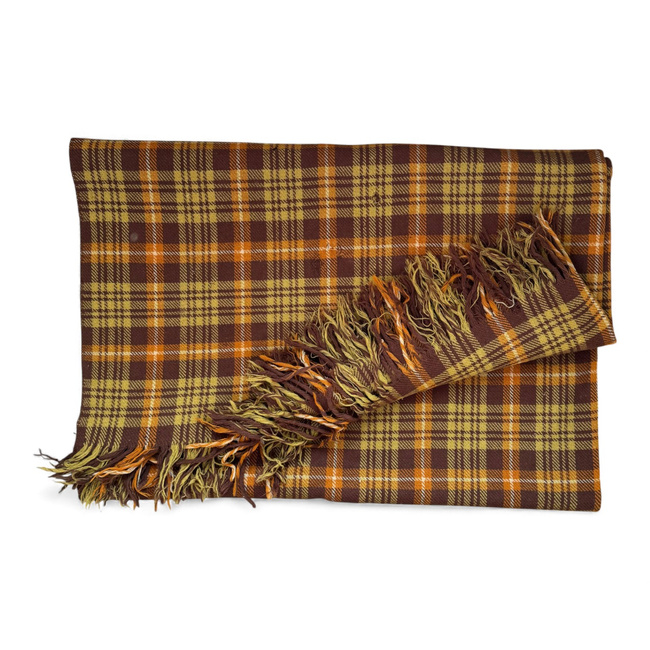 Wool Blanket with Fringed Edges - Vintage - 150x190 cm - Romanian Army Military Surplus - Used