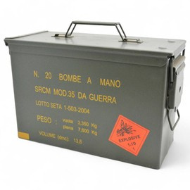 FÉM LŐSZERES DOBOZ - KATONAI FELESLEG AZ OLASZ HADSEREGTŐL - HASZNÁLT