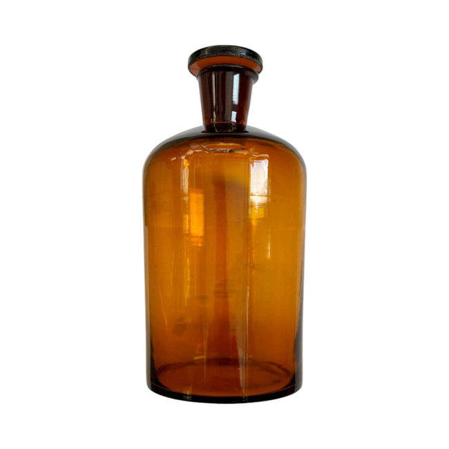 VINTAGE GLASS - 1980 - VASE - BROWN - ROMANIAN ARMY MILITARY SURPLUS - IN GOOD CONDITION