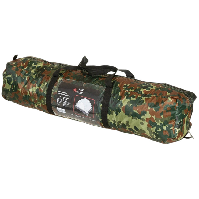 Tent - Quick Up Monodom - 3 Persons - Flecktarn Camouflage - MFH