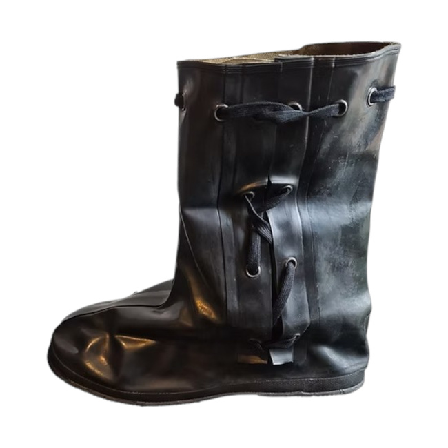 WATERPROOF RUBBER OVERBOOTS - CHEMICAL PROTECTION - BELGIAN ARMY MILITARY SURPLUS - LIKE NEW