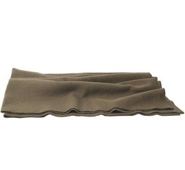 WOOL BLANKET - OD - GENUINE MILITARY SURPLUS FRENCH ARMY - USED