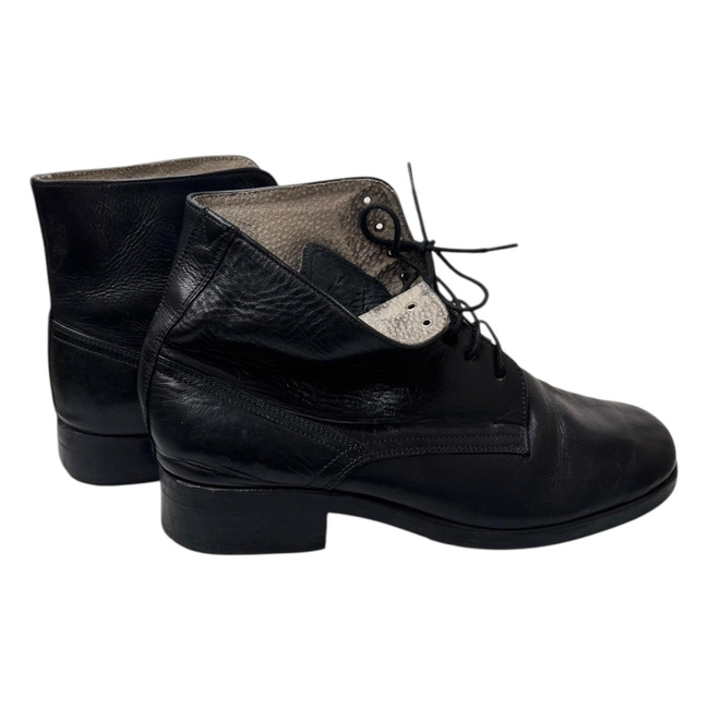 Bőr fűzős bakancs - Román Hadsereg katonai felesleg - Fekete - Jó állapotban