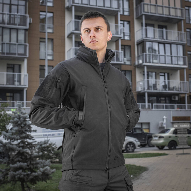 SOFTSHELL JACKET - M-TAC - DARK NAVY BLUE - NO BADGES