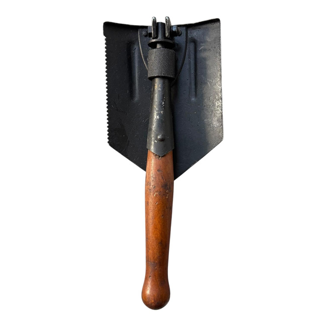 Foldable Military Shovel, Romanian Army Surplus - like new, with leather case