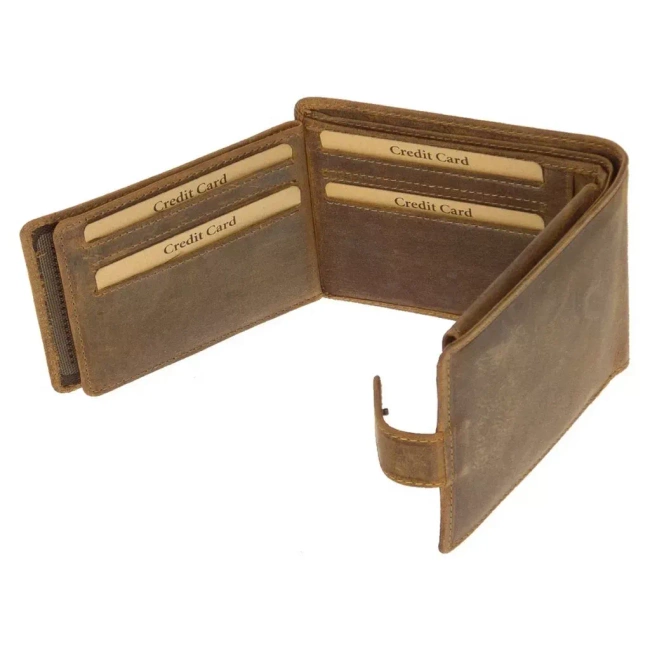 Bőrpénztárca vadászoknak mintával - Medve - Barna - GreenDeed