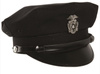 Black US POLICE VISOR HAT WITH BADGE