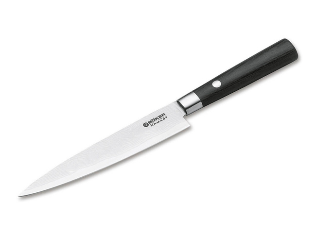 KITCHEN KNIFE DAMASCUS BLACK UTILITY KNIFE - BOKER