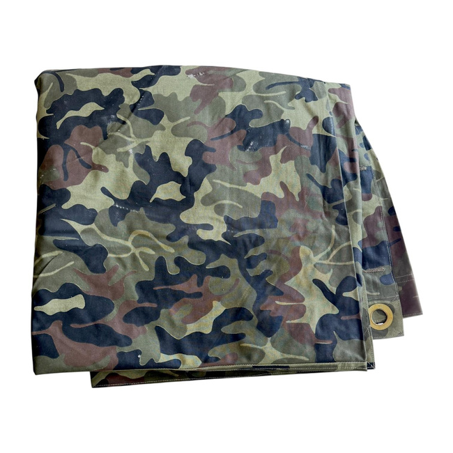 SÁTOR TARPAULIN PLASH-PALATKA Esőköpeny/SZÉLTER FÉL - 180 x 180 CM - DALMÁTI MOZAIC CAMO - ROMÁN KATONAI HADITECHNIKAI FELSZERELÉS - HASZNÁLT
