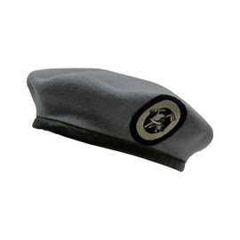 SZÜRKE BERET TŰZOLTÓI JELVÉNYVEL - NÉMET HADSEREG TÖBBLETÁRÁZAT - HASZNÁLT