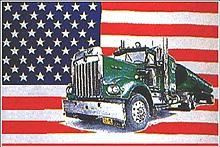 FLAG (91 x 152) cm UNITED STATES W/ TRUCK