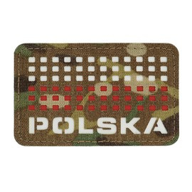 POLSKA JELVÉNY (zászlóval) - 50 x 80 mm - LASER CUT - MULTICAM/FEHÉR/VÖRÖS - M-TAC