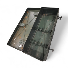 Fémből készült katonai tároló láda - ROMÁN HADVÉDELMI FELESLEG - CD3 - 52x20x12 CM