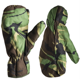 British Camo Lined Mittens Used