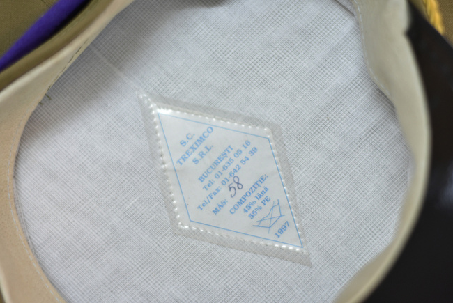 Non-Commissioned Officers Cap - Quartermaster - Ceremonial Model with Cord and Gold Embroidery - Romanian Army Military Surplus - Purple/OD Green - Good Condition