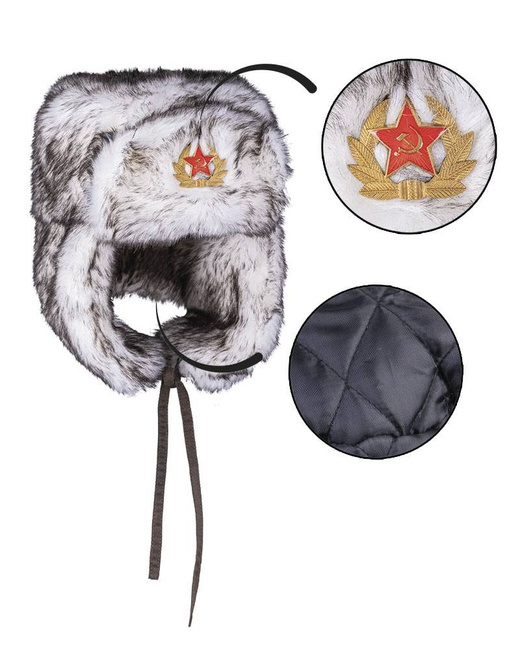 RUSSIAN SHAPKA WINTER CAP - WHITE