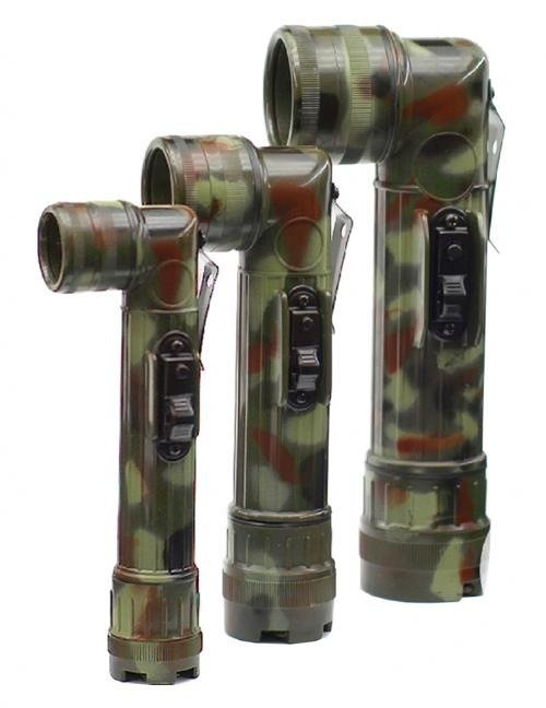 US G.I. STYLE ANGLEHEAD FLASHLIGHT MEDIUM (2 x C CELL) FLECKTARN CAMO