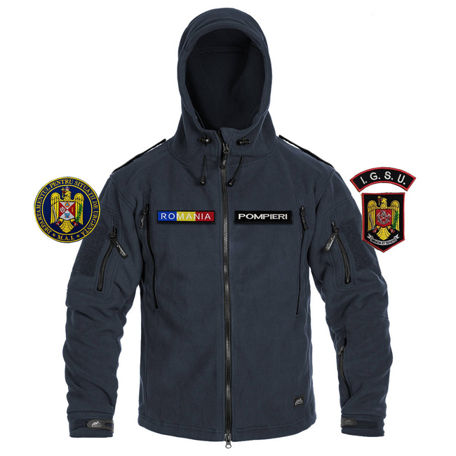 TÉLI FLEECE KABÁT - "PATRIOT" - HELICON TEX® - TENGERÉSZKÉK - JELVÉNYEKKEL - ISGU/ DSU
