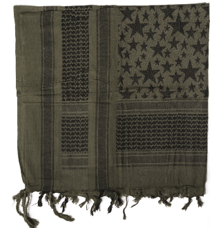 Shemagh scarf - od/black stars