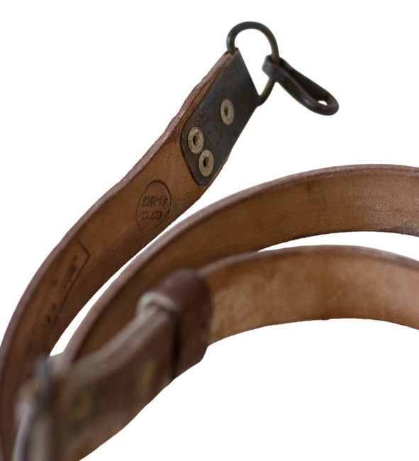 LEATHER BELT FOR AK - MILITARY SURPLUS FROM ROMANIAN ARMY - BROWN - LIKE NEW