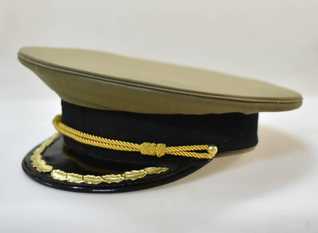 RSR TISZTI SAPKA - TÜZÉRSÉG/TECHNIKAI - ROMÁN HADSEREG KATONAI FELESLEG - ZÖLD OD - MINT ÚJ