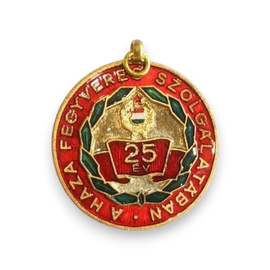 Badge 91 - Hungary Meritorious Medal for 25 Years of Service in the Army - Hungary Army Military Surplus - Like New